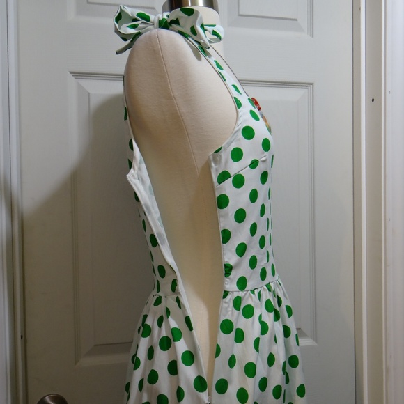 1950's Vintage Style Fit & Flare Polka Dot Dress! - Picture 6 of 7
